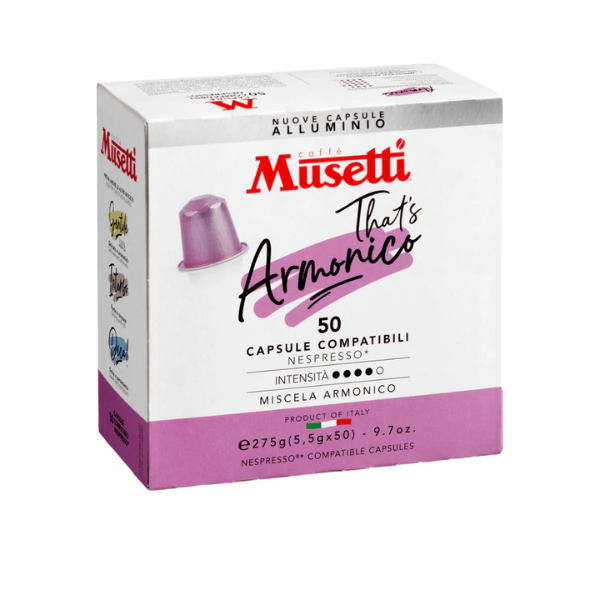 Кафе капсули Musetti® Armonico, 50 бр., съвместими със системата Nespresso. Кафе капсули Musetti® Armonico, 50 бр., съвместими със системата Nespresso.
